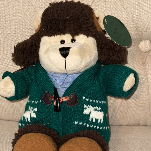 Starbucks 2016 Bearista Bear Plush Limited 119th Ed Green Moose Sweater Weather - Picture 3 of 8